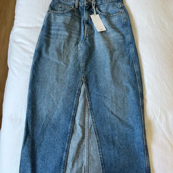 XS Brand new Mango long denim skirt. Never worn and tags still on - Picture 2 of 3